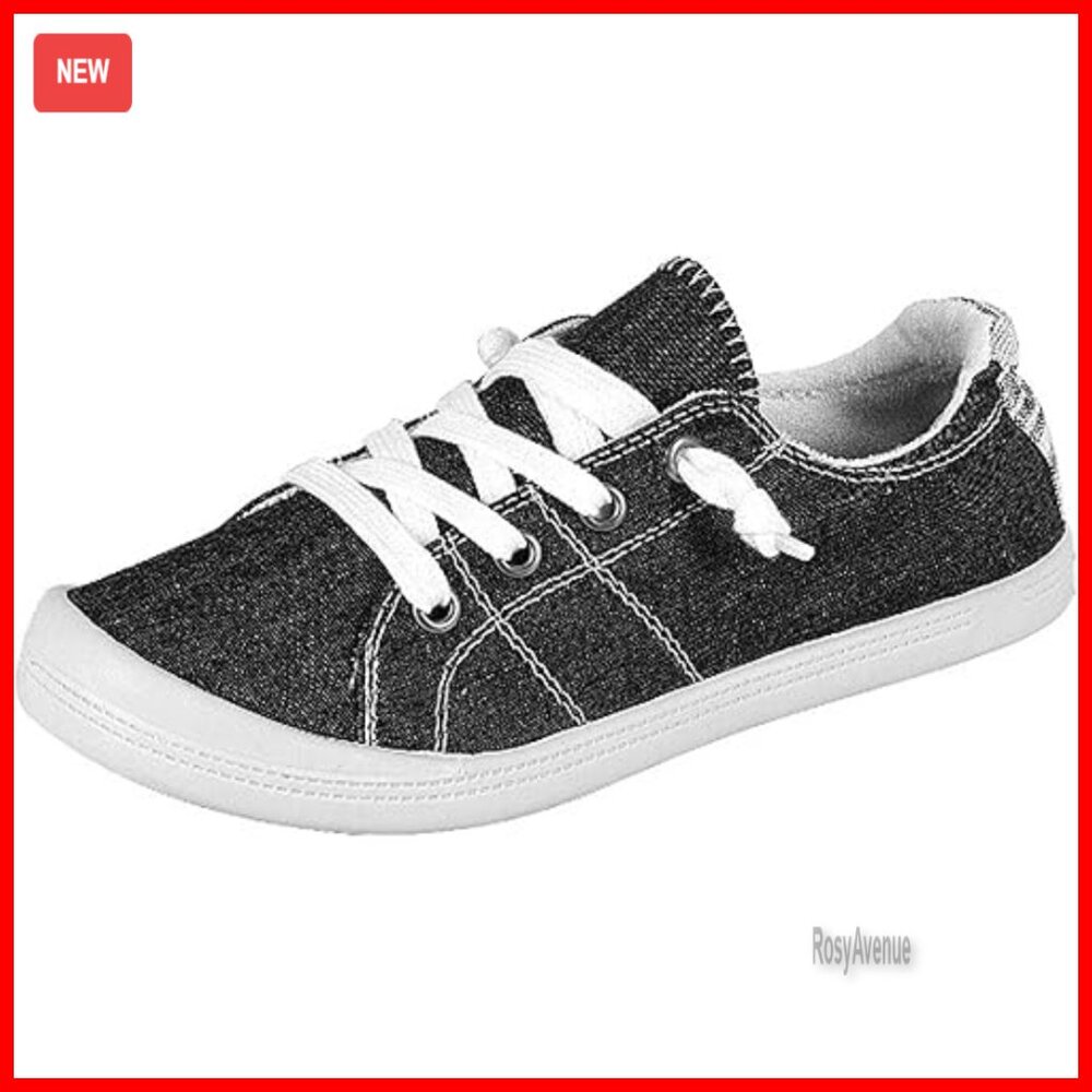 Women's Slip-On Sneakers with Memory Foam, Water-Resistant, Glitter Detail